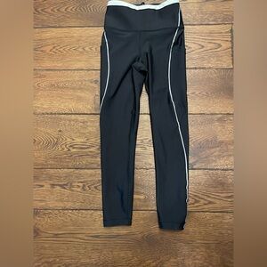 Athleta Black Leggings with White Trim
